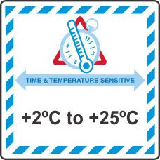 LR36 +2°C to +25°C Time and Temperature Label